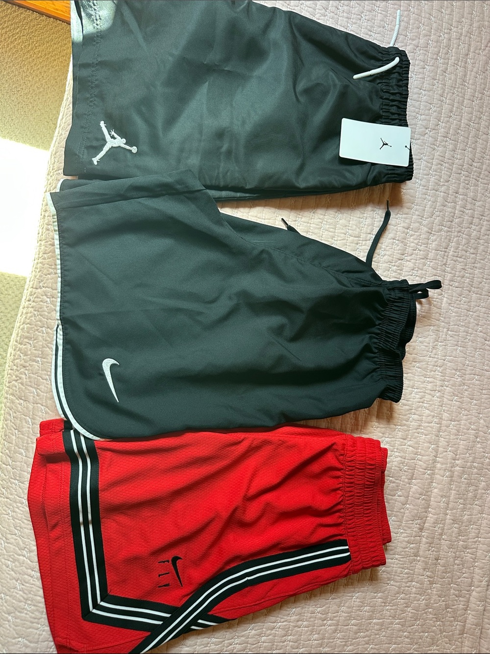 Nike Kids Shorts Trio — Black and Red Active Bottoms